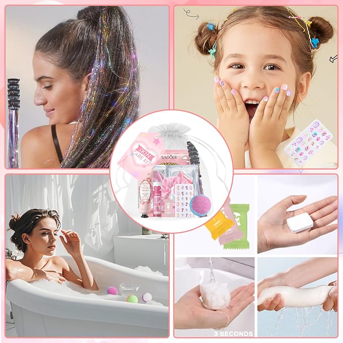 144 PCS Spa Party Supplies for Girls and Women, Favors Include Face Masks - Image 6