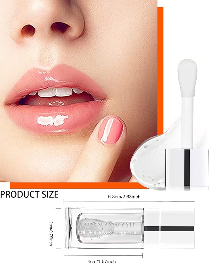 Plumping Lip Glow Oil, Hydrating Tinted Lip Oil Gloss, Transparent Toot Lip Oil - Image 6