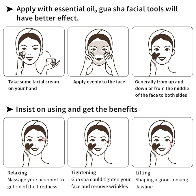 Gua Sha Facial Tools 2 Pack, Natural Jade Guasha Tool - Image 5