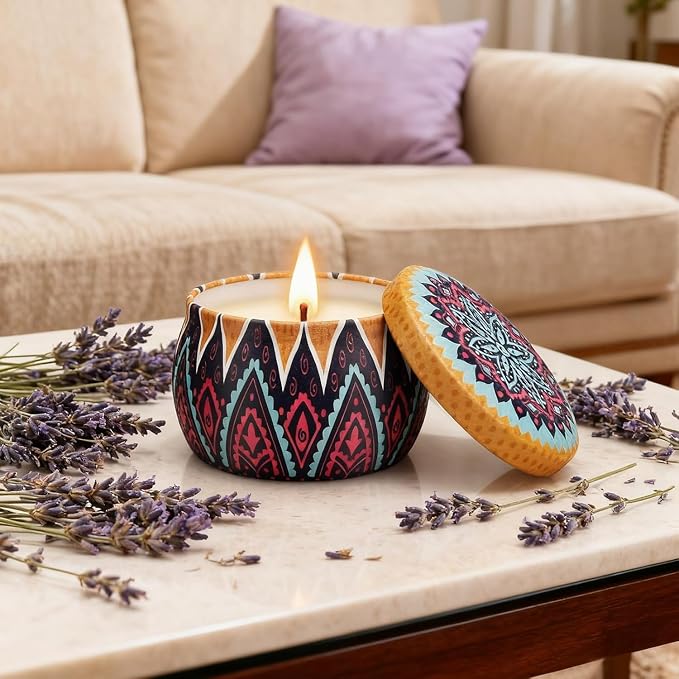 Candle Gift Set for Women, 4 Pack Long Lasting Lavender Scented Soy Candles - Image 6