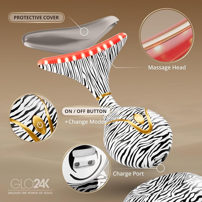 GLO24K 7 Color Beauty Device – Triple LED Action & Vibration Technology Facial - Image 5