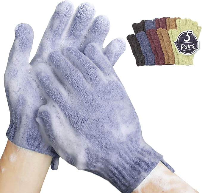 MIG4U Shower Exfoliating Scrub Gloves, Bathing Gloves Body Wash Dead Skin by MIG4U