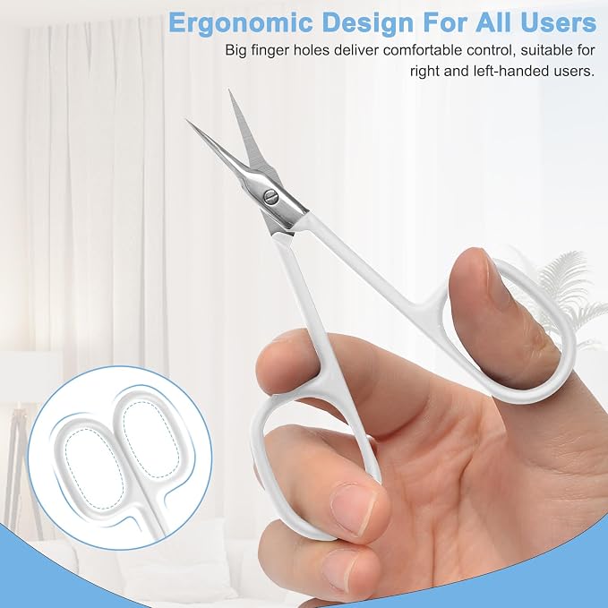 CGBE Cuticle Scissors Extra Fine Curved Blade, Super Slim Manicure Scissors - Image 4