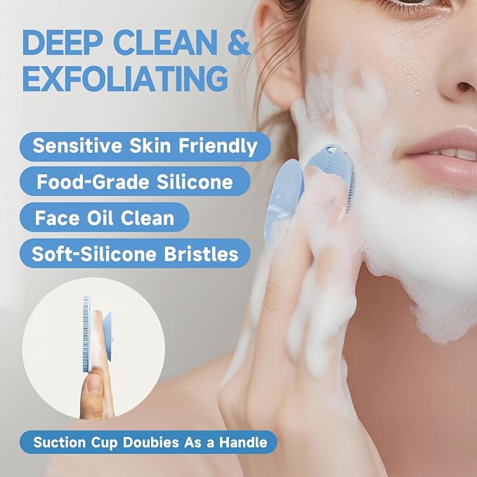 2 PCS Face Scrubber, Soft Silicone Face Exfoliator - Image 2