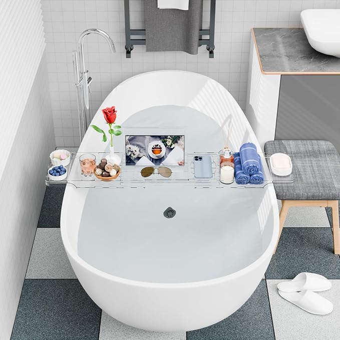 Yieach Luxury Clear Acrylic Bathtub Tray - Image 2