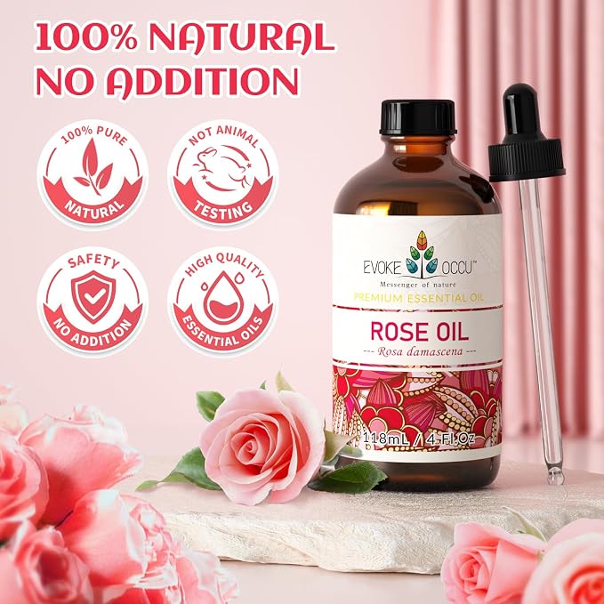 EVOKE OCCU Rose Essential Oil for Skin Care, Relaxation, Home Cleaning - Image 7