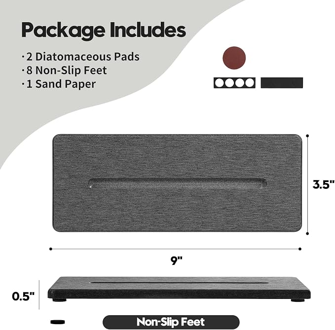 2 Pack Diatomite Stone Sink Tray, Water Absorbing Mat - Image 3