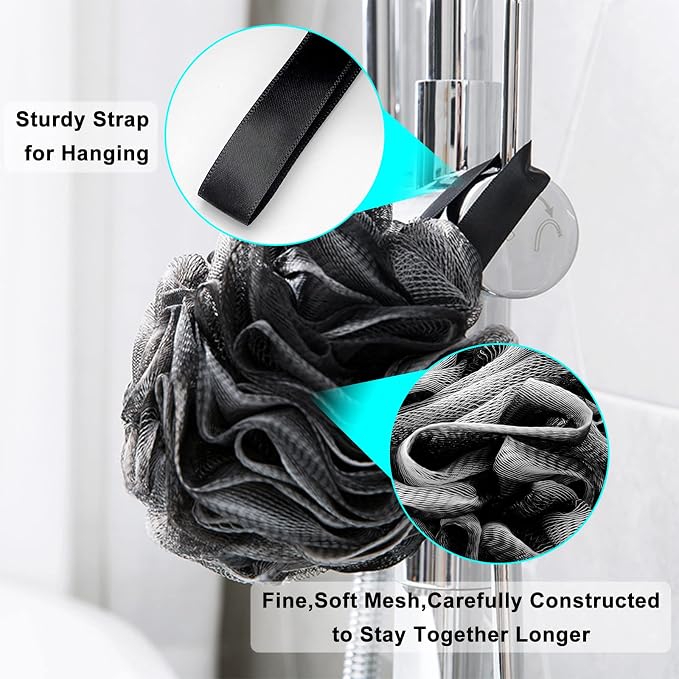 Loofah Bath Shower Sponge Body Scrubber, Extra Large 75g XL Exfoliate Mesh Pouf - Image 4