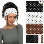 Huachi Polka Dot Headbands for Women Non Slip, Thick Womens Wide Headbands Cute by Huachi