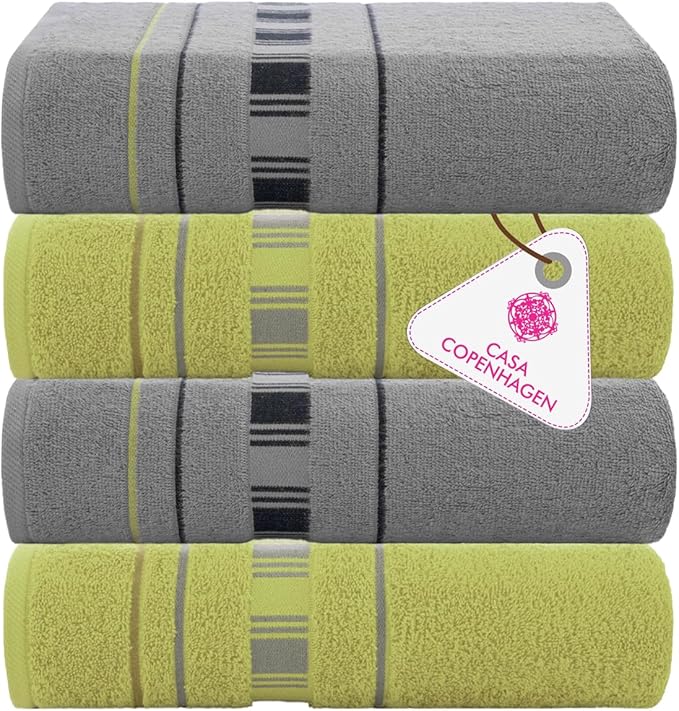 CASA COPENHAGEN X Line 4Pcs 100% Egyptian Cotton Designer Hand Towels Gift Set- by CASACOPENHAGEN