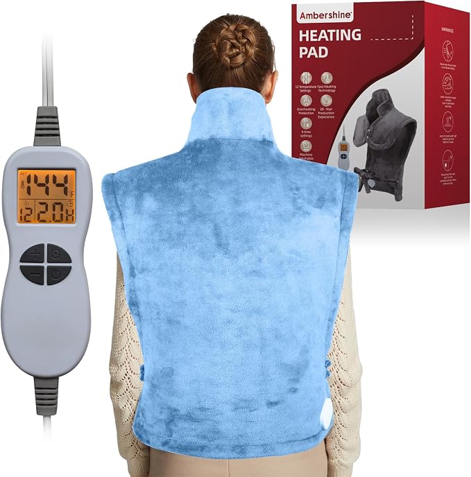 Ambershine 26"x35" XXXL King Size Neck& Shoulder& Back Heating Pad by Ambershine