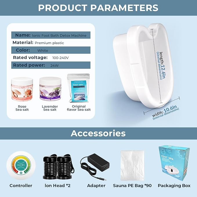 Ionic Foot Bath Detox Machine for Home Use, Ion Soak Foot Spa - Image 6