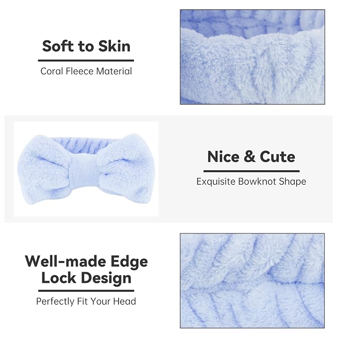 Ondder Spa Headband for Washing Face 8 Pack Aossrted Skincare Headbands for - Image 4