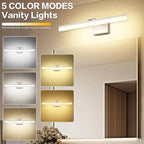 SOLFART 24 inch LED Vanity Lights Brushed Nickel Bathroom Light Fixture - Image 3