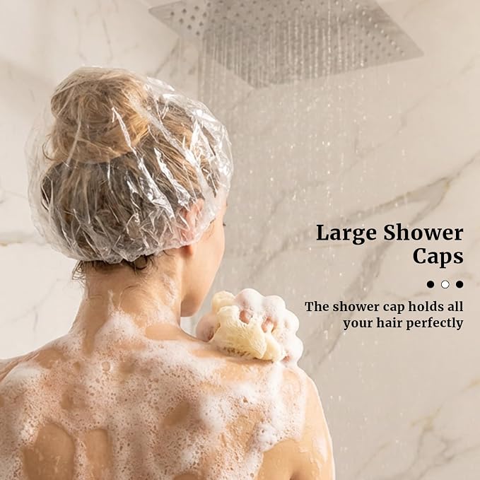 Qianyu 100 PCS Disposable Shower Caps and 100 PCS Earmuffs - Image 5