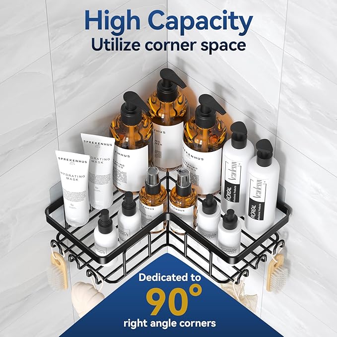 YASONIC Corner Adhesive Shower Caddy, - Image 3