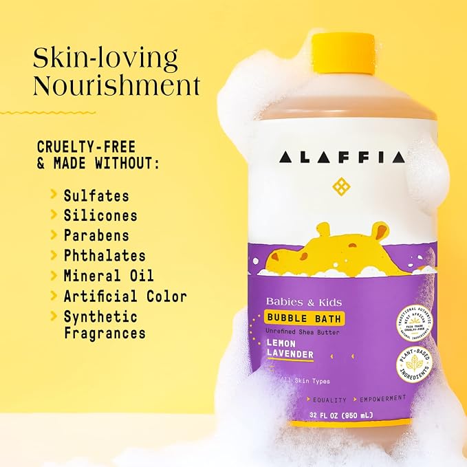 Alaffia Bubble Bath for Babies & Kids, Lemon Lavender 2-Pack – Long-Lasting - Image 6