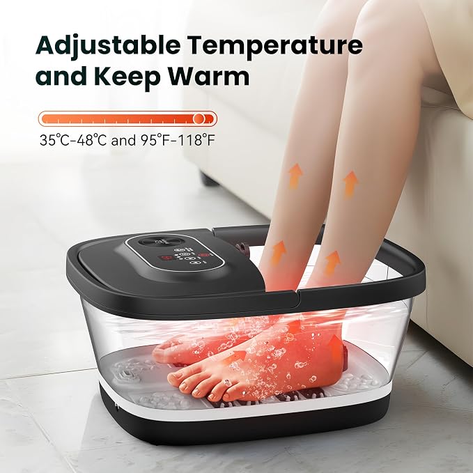Snailax Foot Spa with Heat, Foot Bath, Collapsible Foot Spa Bath Massager with - Image 2