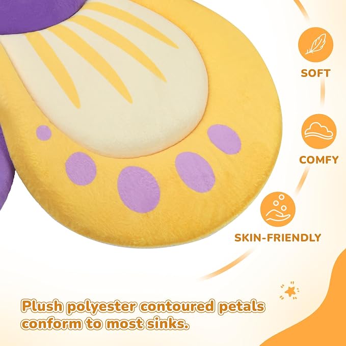Flower Baby Bath Pad for Infant Bathtub Sink Flower Mat Tub Little Lotus - Image 2