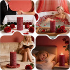 Romantic Rose Scented Pillar Candle - Image 7
