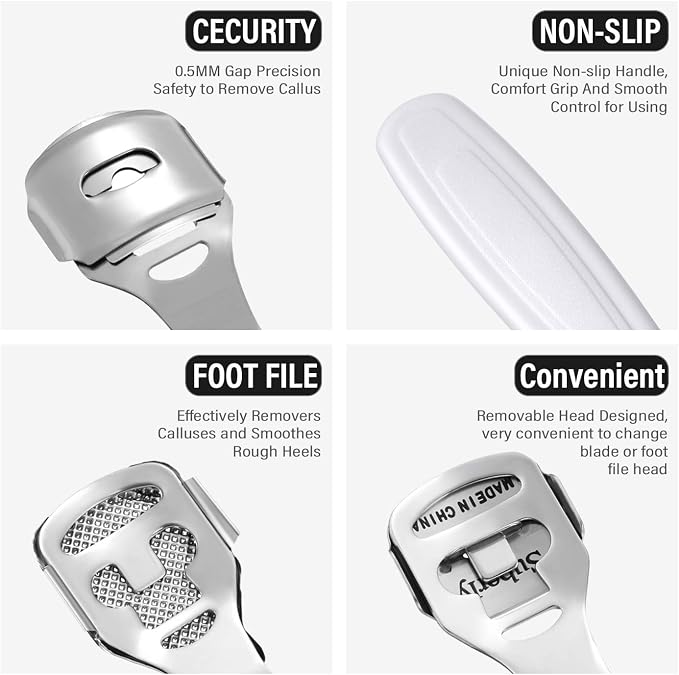 52 Pieces Callus Shaver Set, 50 Replacement Slices Blades 1 Stainless Steel - Image 3