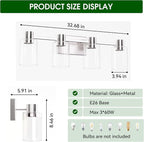 4-Light Modern Vanity Light Fixtures Over Mirror, Brushed Nickel Bathroom Light - Image 4