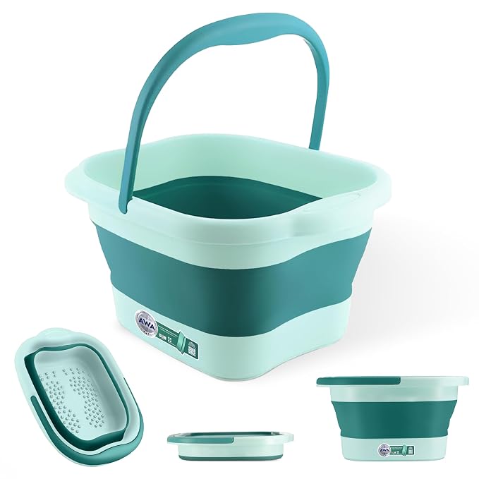 Foot Soaking Tub for Soaking Feet, Collapsible Foot Tub, Foot Bath Soak Tub by AmericanWellnessAuthority