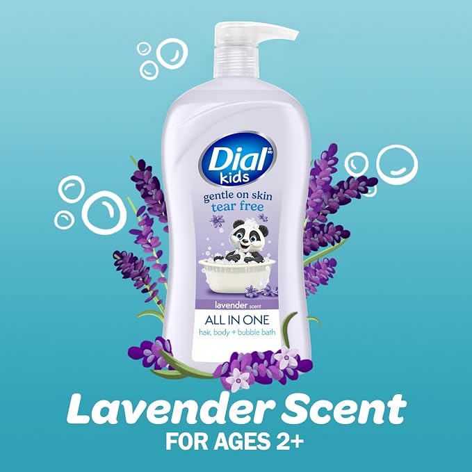 Dial Kids All-in-1 Body + Hair + Bubble Bath, Lavender Scent, 32 Fl Oz - Image 3