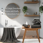 8-Piece Dark Coffee Bath Towels Set, 2 Oversized Large Bath Towels Sheet - Image 4