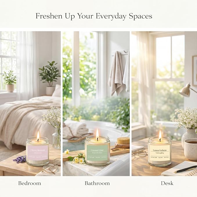 PELN Scented Candles for Women, Spring Summer 6 Pack Soy Wax Aromatherapy - Image 4
