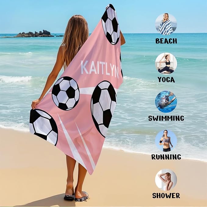 Personalized Beach Towel With Name, Custom Beach Towel with Text, Customized - Image 6