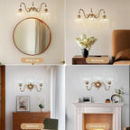 Vintage Bathroom Vanity Light, 3-Light Matte Antique Brass Finish Wall Sconce - Image 5