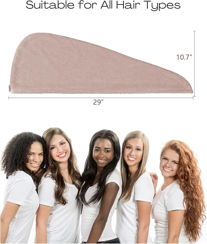 ROLSHOL Extra Large 4 Pack Microfiber Hair Towel Wrap - Image 2