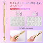 Pre-Treatment Cuticle Pusher, Dual Ended Cuticle Remover Russian Prep Nail - Image 2
