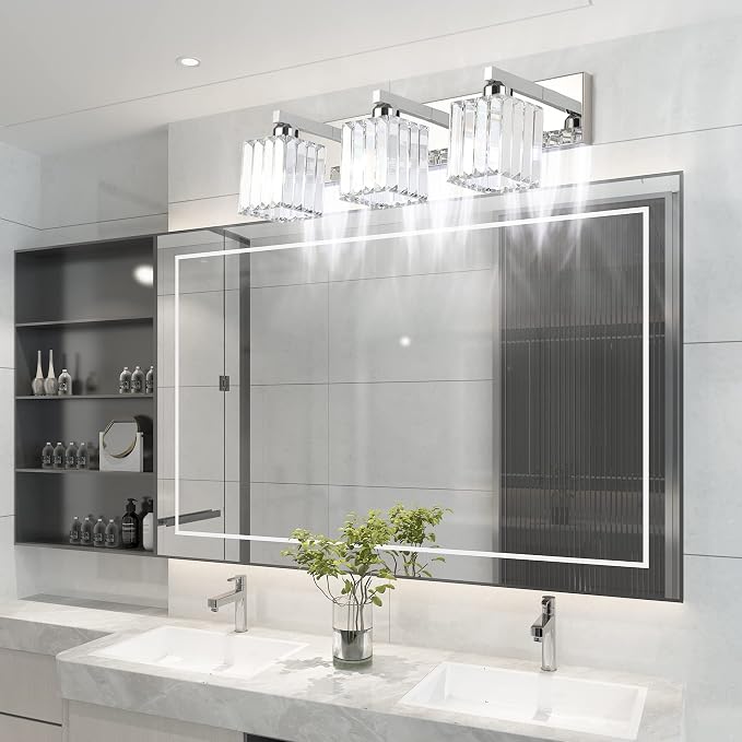Aipsun Vanity Light Fixtures Crystal Bathroom Lighting Fixtures Chrome Vanity - Image 3