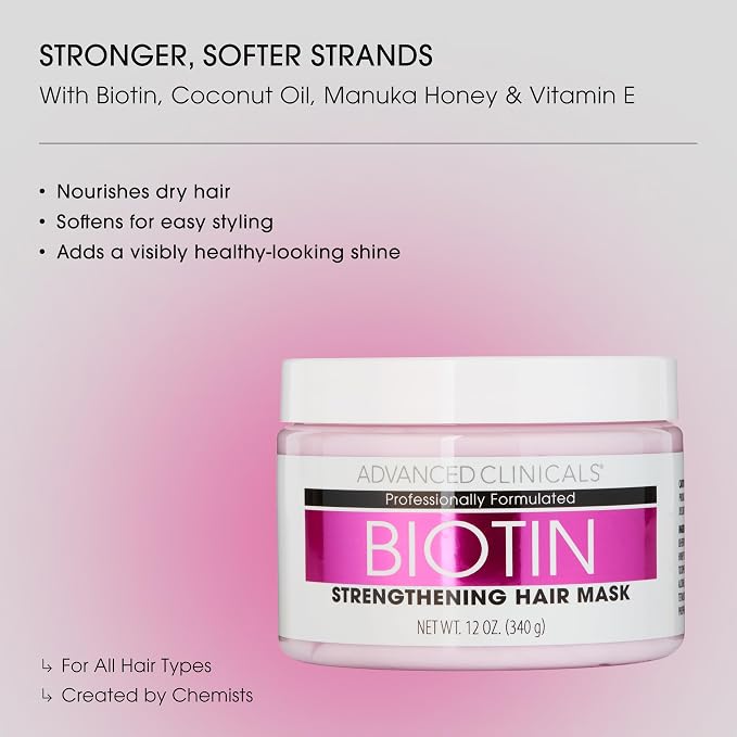 Advanced Clinicals Biotin Hair Treatment Anti-Breakage Repair Hair Mask. - Image 2