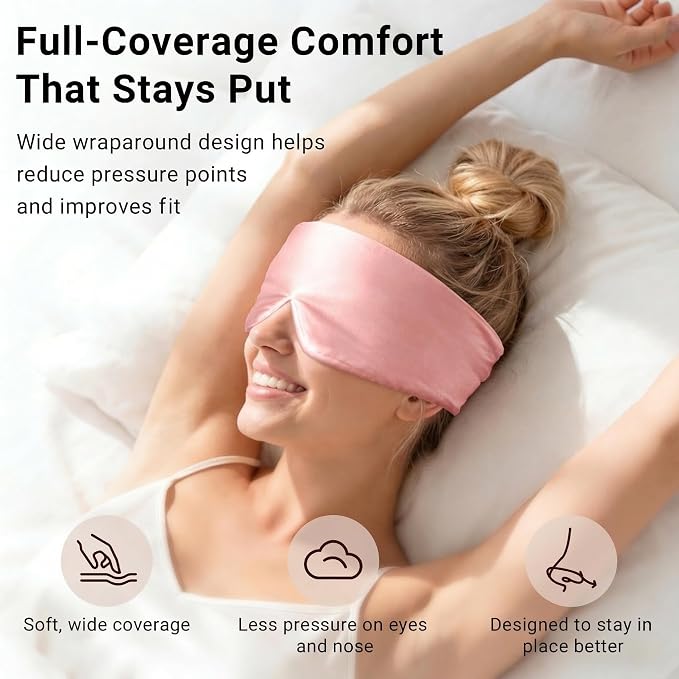 Mulberry Silk Sleep Mask for Women, 100% Blackout Eye Mask for Sleeping - Image 4