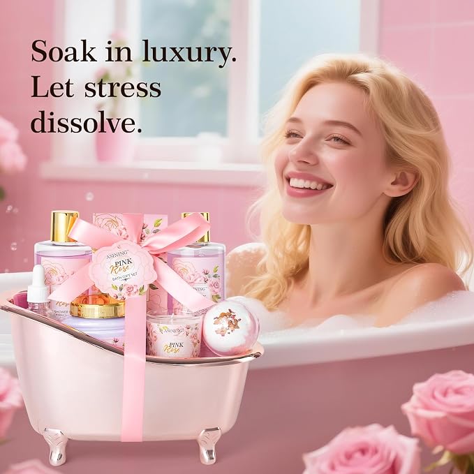 Bath and Body Gift Basket Set Mothers Day, Watermelon Body Scrub, Perfect Bath - Image 5
