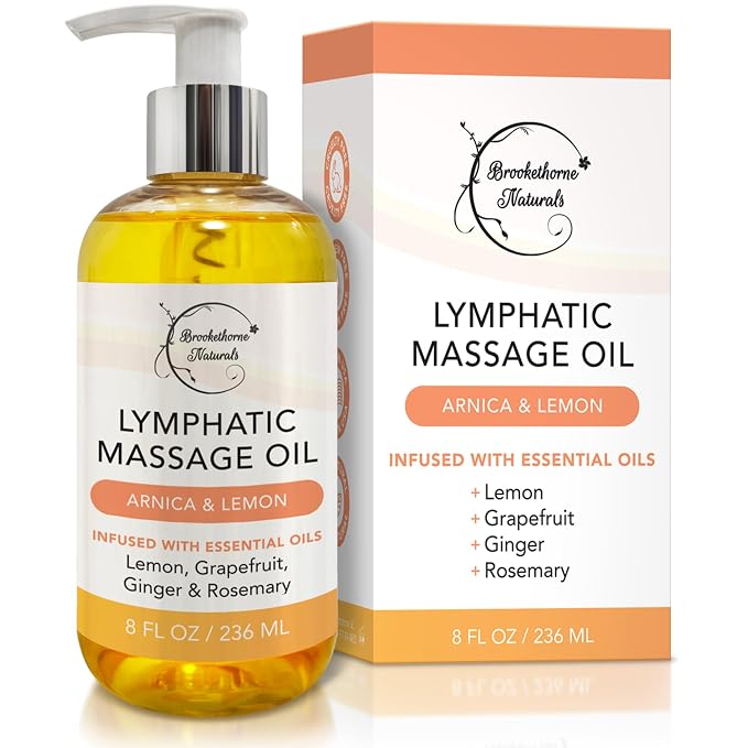 Lymphatic Massage Oil for Massage Therapy | 100% Natural Lymphatic Drainage Oil by BrookethorneNaturals