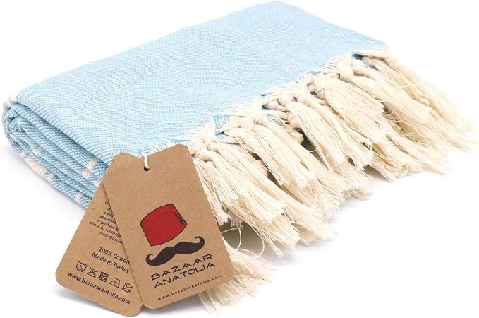 Bazaar Anatolia Turkish Beach Towel – 100% Cotton, Quick Dry, Sand Free Swim - Image 9