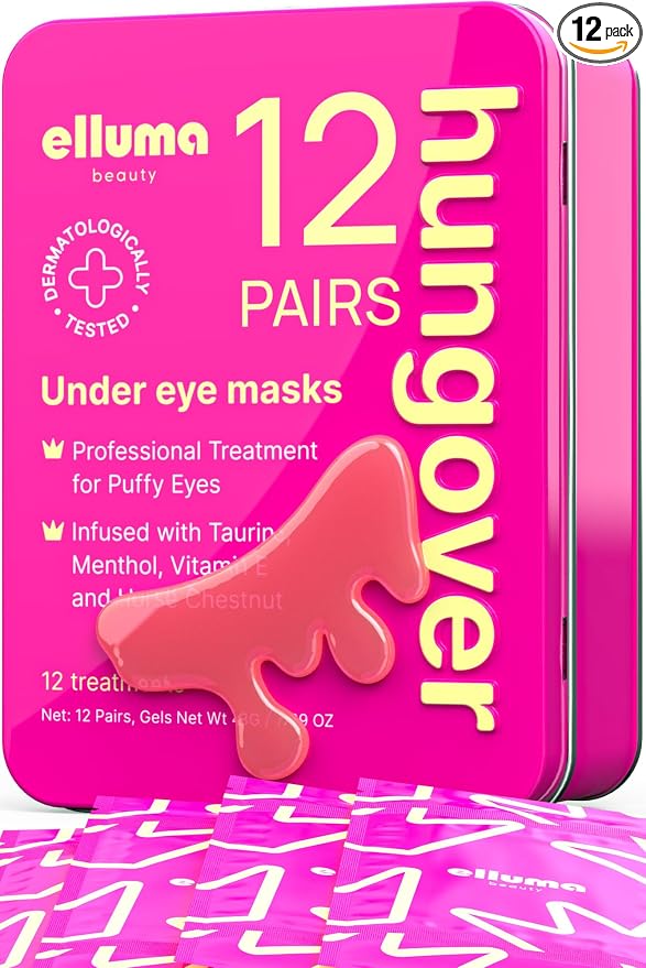 Under Eye Patches | Eye Mask for Puffy Eyes & Dark Circles, Hydrogel Eye Gel by EllumaBeauty