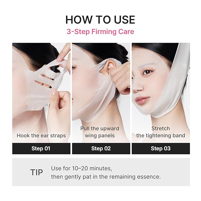 medicube PDRN Pink Tension Up Mask | 3-Step V-line Mask - Image 6