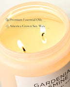 M&SENSE Gardenia Jasmine Scented Candle, 110 Hours Slow Burning Clean Non Toxic - Image 4
