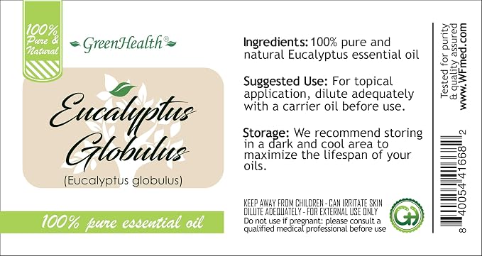 2 Bottles – GreenHealth Eucalyptus Essential Oil – 16 fl oz Each – 100% Pure & - Image 3