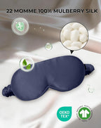 SilkSilky 100% 22 Momme Mulberry Silk Sleep Mask – Upgraded 3D Contoured Eye - Image 2