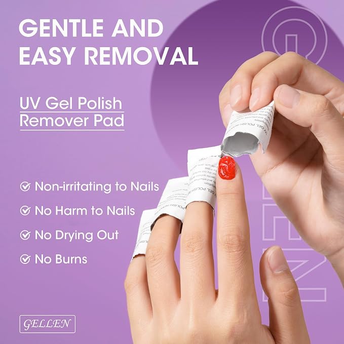 Gellen 100 Pack Nail Cleanser Pads and Polish Remover Pads, Acetone Nail Polish - Image 5