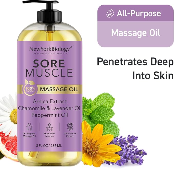 New York Biology Sore Muscle Massage Oil 8 Fl Oz – Made - Image 7