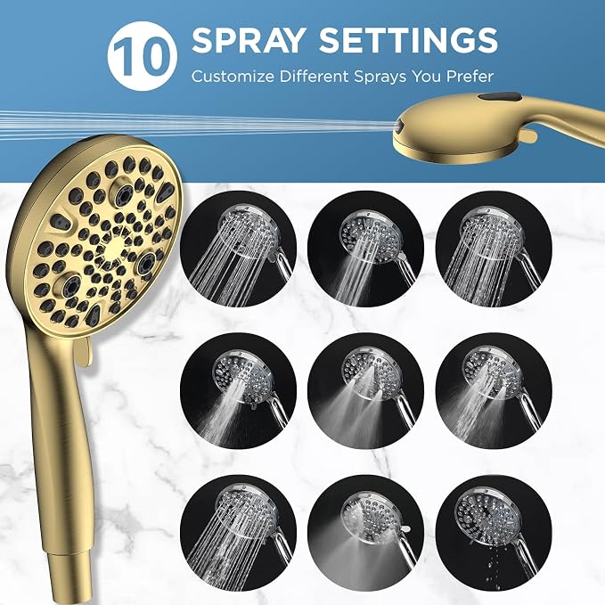 Dual Handheld Shower Head Combo, 2-in-1 Rain Shower Heads System 8 Inch - Image 6