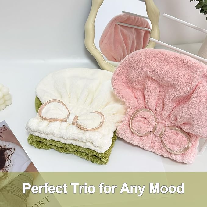 Jseng 3Packs Microfiber Hair Towel - Image 6
