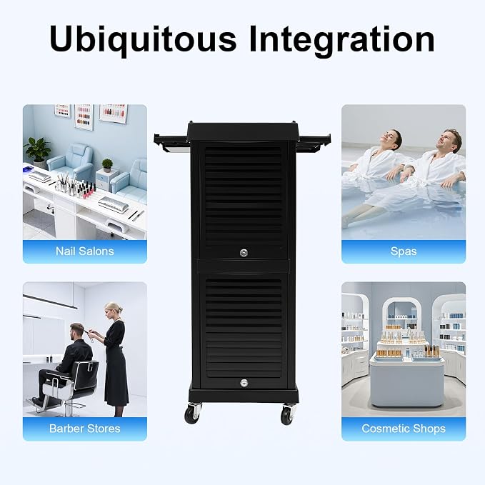 Beauty Rolling Trolley Cart Equipment Mobile Salon Spa Service Cart - Image 8
